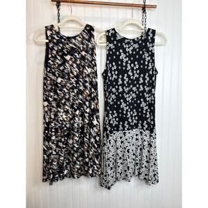 Anne Klein & LOFT Floral Sleeveles Midi Swing Dress Summer BUNDLE Size 6